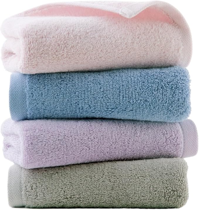 4-Pack Cotton Bath Towels, Thick and Soft Quick-Dry Towels for Face & Body, Absorbent Home Towel Set