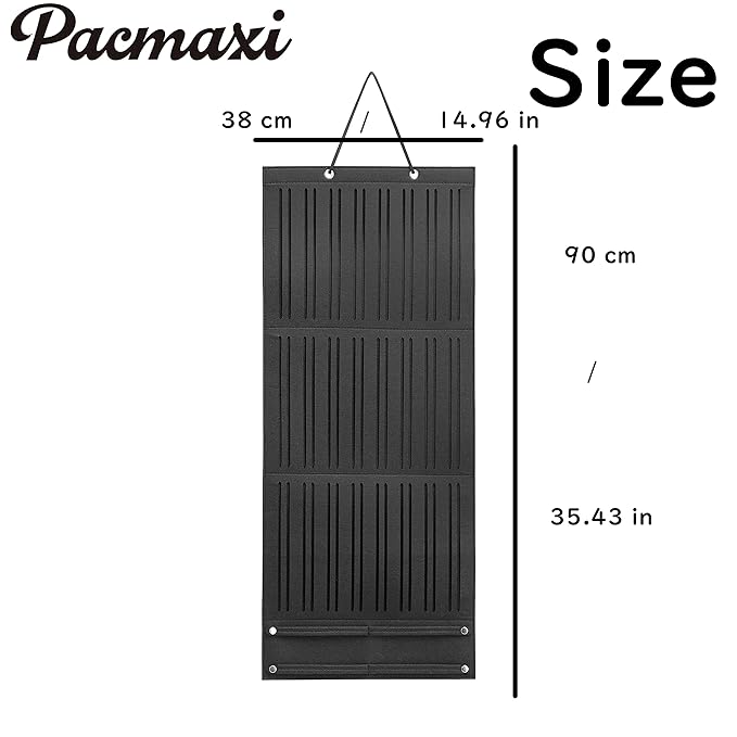 PACMAXI Baby Girl Hair Bows Holder, Hair Clips Storage Hanger For Ribbons, Hair Bows Organizer, Baby Hair Clip Storage Display Sturdy Stand, Wall Hanging for Girl Room (Black, Large)