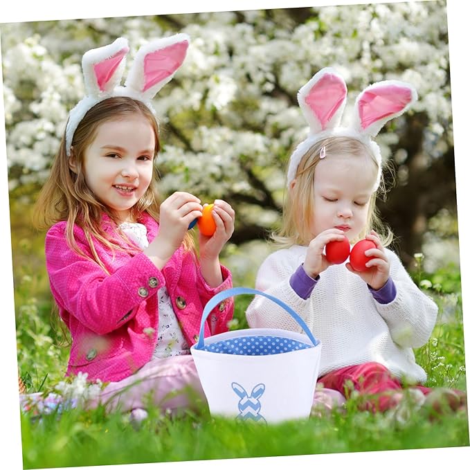 1pc Easter Bunny Basket Plush Tail for Candy Storage Cute Cloth for Easter Decoration Handheld Holder for and Daily Use Bright Design