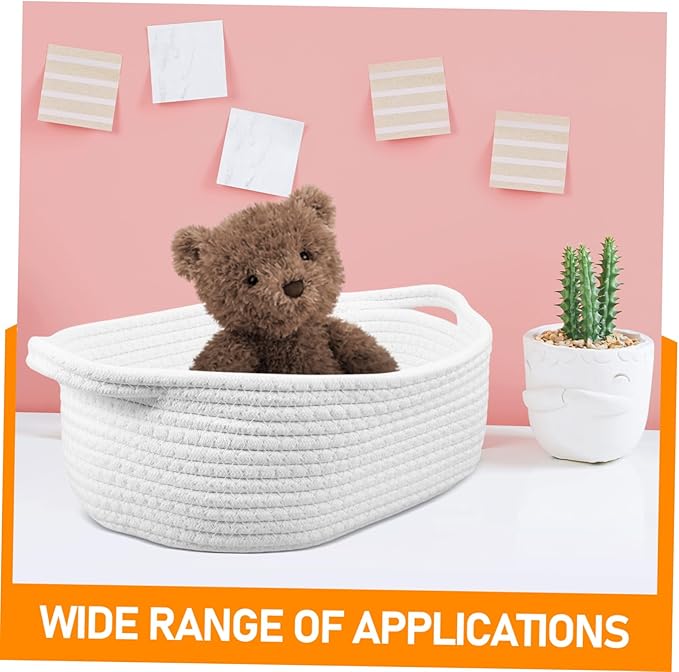 Woven Cotton Rope Storage Basket for Snacks and Toys Shape Organizer for Shower Versatile Home Cotton Efficient