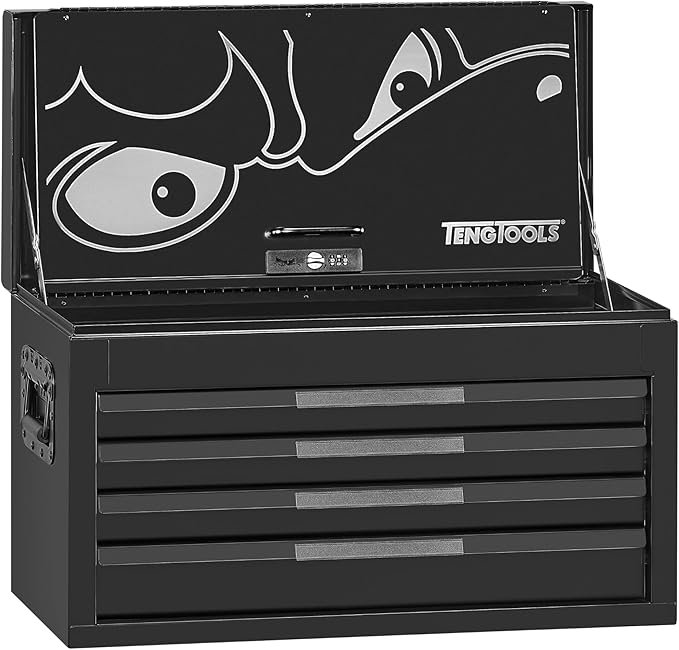 Teng Tools 26 Inch Wide 4 Drawer PRO35 Heavy Duty Black Top Box - TST26B4