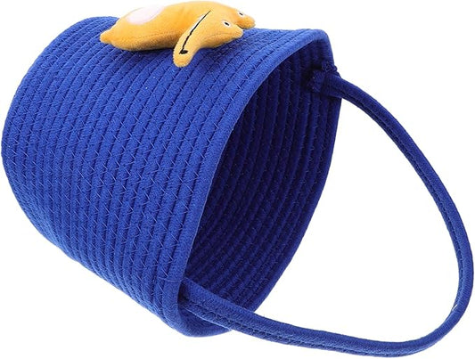Woven Shower Basket for Candy Storage Cute Decorative Basket for Nursery Party Favors for Celebrations and Organizing Small Items