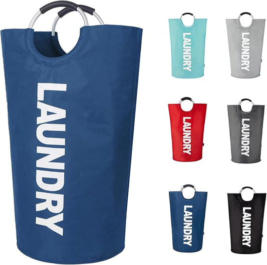 Twira 125L Pro XX-Large Laundry Baskets, Laundry Hamper Stands Up Well, Laundry Bag with Padded Handles, Waterproof Laundry Basket Collapsible, Clothes Hamper for College, Bathroom (Navy Blue)