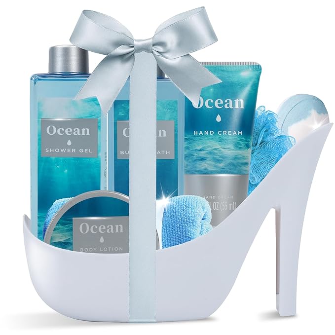Spa Luxetique Gifts for Women High Heel Gift Set for Women 8pcs Ocean Breeze Spa Gift for Womens Birthday Gift for Womens Wife Girlfriend Coworker Nurse Valentines Gifts for Her