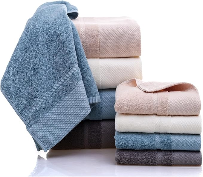 3 Pack Cotton Towels, Thick Soft Bath Towel Set Highly Absorbent Face Towel(White)