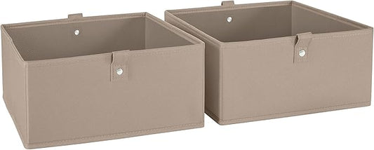 RiverRidge Kids 2pc 10.5in. W x 5in. H Folding Storage Bin Set - Taupe