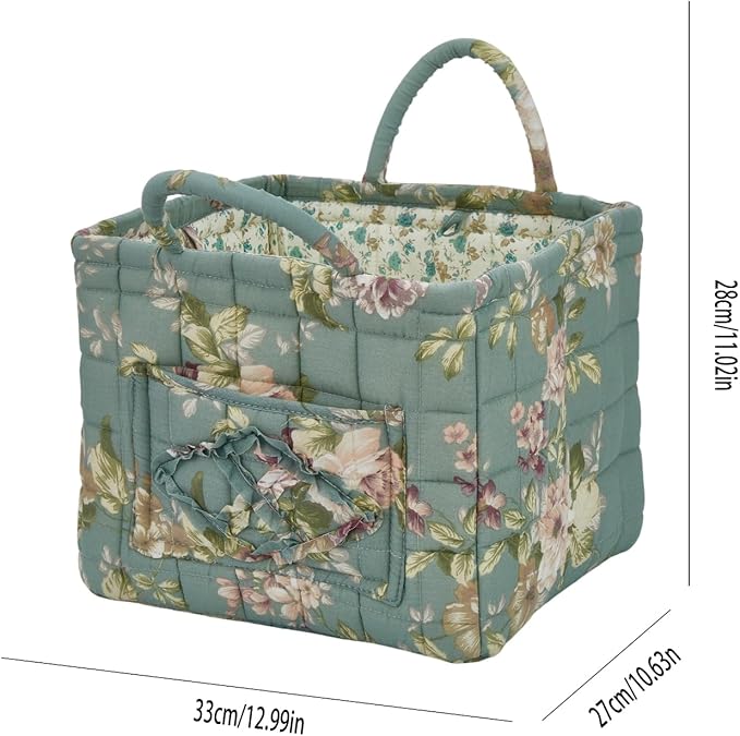 Boho Fabric Storage Basket, Large Capacity Laundry Basket, 12.2'' x 10.23'' x 10.23'' Collapsible Laundry Hamper with Easy Carry Handles (C Multi-Color 9, L)
