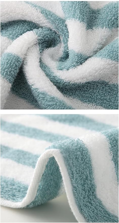 3 Pack Cotton Bath Towels, 70x33 cm, Soft and Absorbent, Jacquard Stripe Design for Home(Grey)