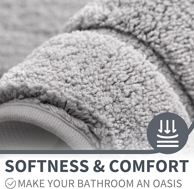 GRANNY SAYS Gray Bathroom Rug Mat, Bath Mats for Bathroom Non-Slip, Super Soft and Water Absorbent, Extra Large Bath Rugs, Microfiber Bath Rugs for Bath Floor, Tub and Shower, 59" x 24"