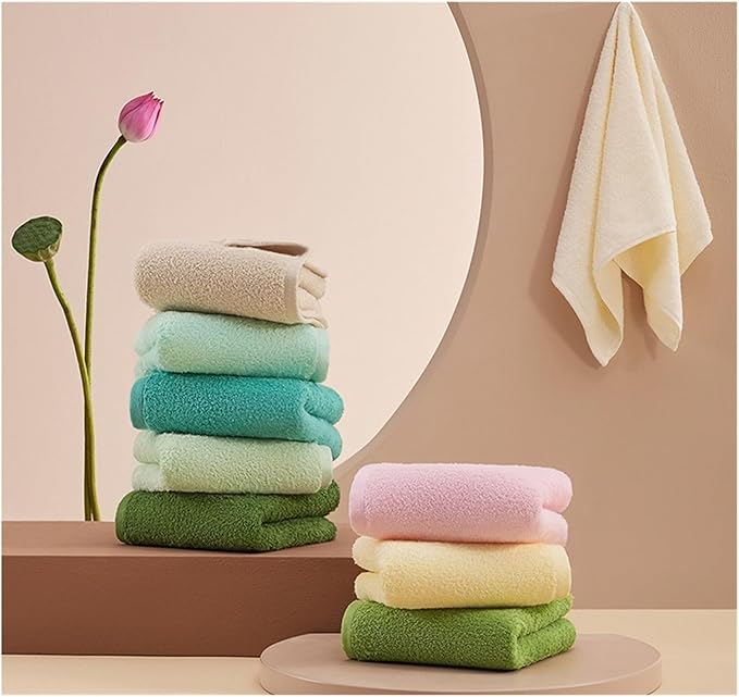 3-Pack Cotton Towels, Soft Quick-Dry Bath Towels for Adults, Thick Face Hand Towels, Absorbent(Grey)