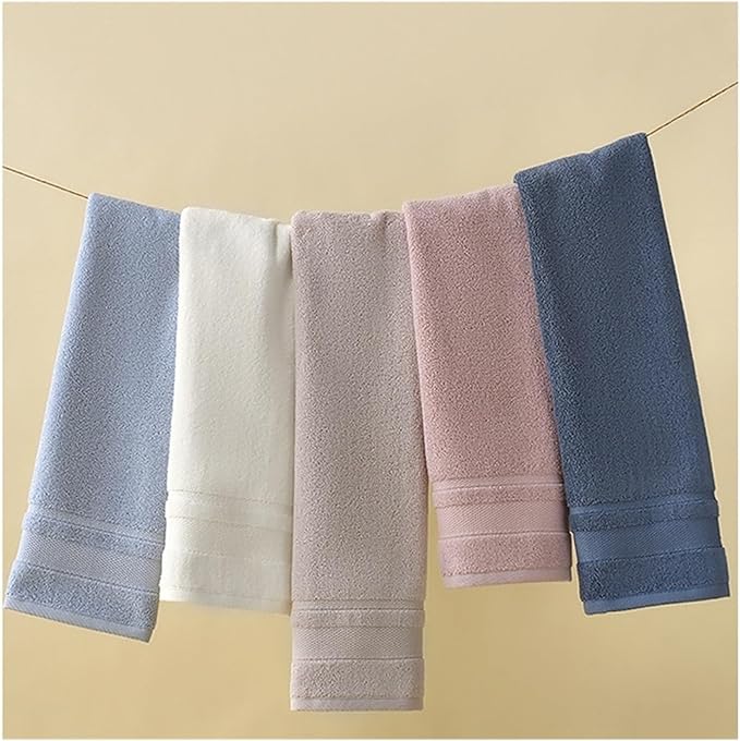 3-Piece Pure Cotton Towel Set, Thick and Soft, Absorbent for Bath and Face, Minimal Shedding, (Pink)