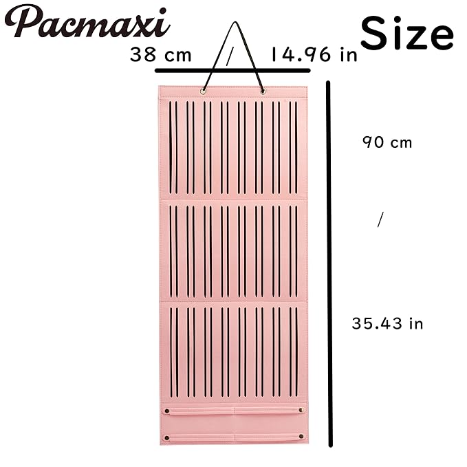 PACMAXI Baby Girl Hair Bows Holder, Hair Clips Storage Hanger For Ribbons, Hair Bows Organizer, Baby Hair Clip Storage Display Sturdy Stand, Wall Hanging for Girl Room (Pink, Large)
