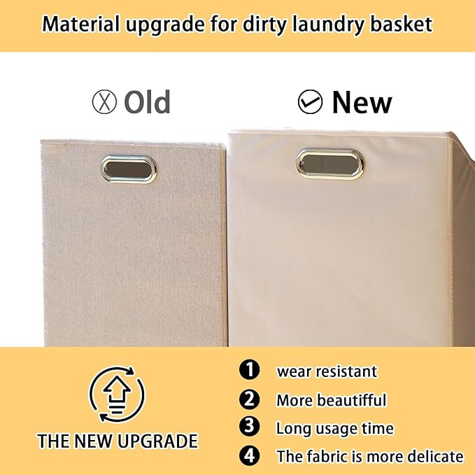 Laundry Hamper with 2-Tier Shelves & Tilt Out Basket, Laundry Baskets Organizer Hampers Bathroom Storage Shelf for Laundry Room, Bathroom, Nursery, Bedroom(2 Tier -Small)
