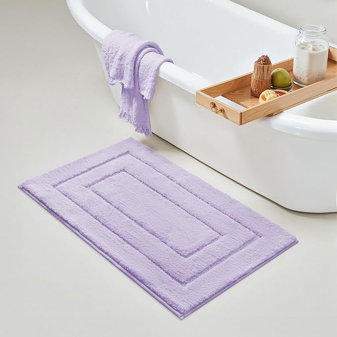 GRANNY SAYS Bathroom Rugs Non Slip, 20" x 32", Bath Rugs for Bathroom Washable, Bath Mats for Floor, Microfiber Bath Mat for Tub, Absorbent Bath Rugs for Shower Room, Lavender