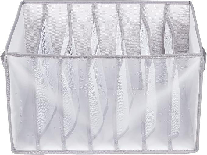 Univivi Extra Large Wardrobe Clothes Organizer Closet Organizer Portable Pants Sweaters Organizer for Closet,T-Shirt, Underwear, Upgraded 7 Grids Jeans Hoodie Organizer Clothes Organizer - Set of 2