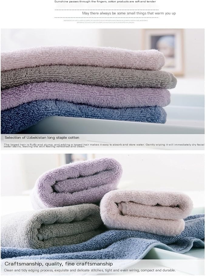 4-Pack Cotton Bath Towels, Thick and Soft Quick-Dry Towels for Face & Body, Absorbent Home Towel Set