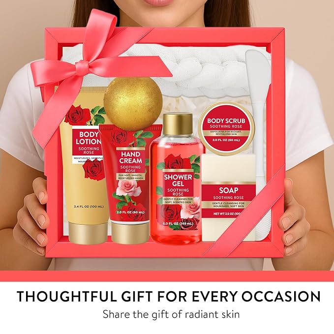 Spa Luxetique Gifts for Women 8pcs of Romantic Luxury Rose Gift Set for Women Bath and Body Works Gift Set Spa Gift for Womens Birthday Gift for Womens Mom Wife Girlfriend Valentines Day Gifts