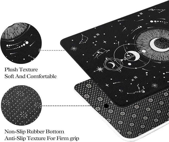 Goth Imitation Cashmere Bathroom Mat Rug-Rubber Non-Slip Absorbent Soft Bathroom Rug for Tub Shower Sink (17" W x 27" L)