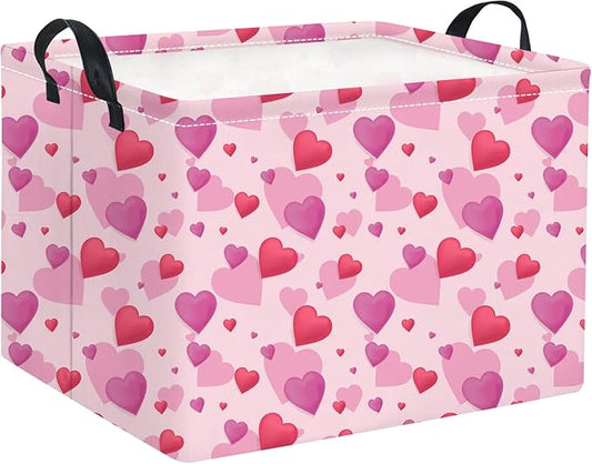 Rectangle Storage Basket,Gift Basket Empty with Handles,Cute Organizer, Room Decor(Dream heart)