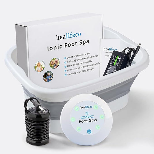 Ionic Foot Spa by Healifeco – Ion Foot Bath Detox Machine - For Toxins & Heavy Metals – Activates 2,000 Foot Detox Nodes – Easy 30-Min Home Detox – 90,000+ Happy Users Trust It - With Basin