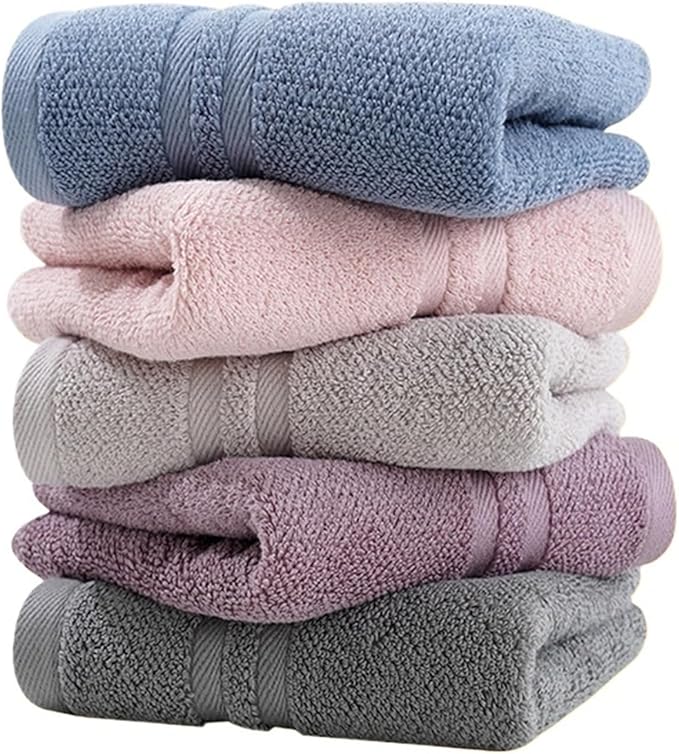 3 Pack Cotton Towels, Thick 40s Yarn Face Bath Towels, Absorbent & Soft for Home(Grey)
