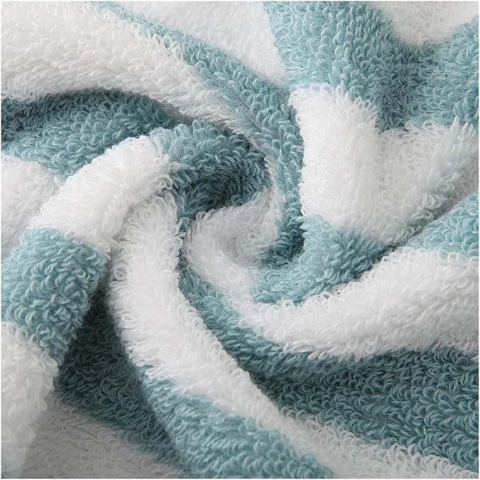 3 Pack Cotton Bath Towels, 70x33 cm, Soft and Absorbent, Jacquard Stripe Design for Home(Red)