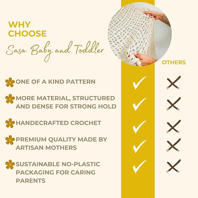 Macrame Hanging Net for Stuffed Toys - Corner Hammock Organizer for Plush Animals, Buttercream