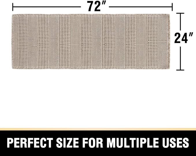 H.VERSAILTEX Upgraded Waffle Runner Rug Super Absorbent Non Slip Bath Rugs for Beside Tub, 24" x 72", Irish Cream