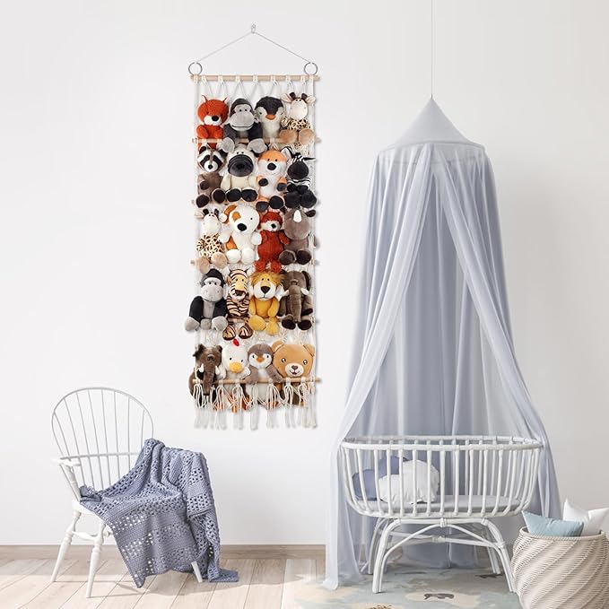 Stuffed Animal Net or Hammock Handmade Hammock Net for Stuffed Animals Corner Wall Hanging for Storage Organizer Holder for Small Stuffed Animal Net