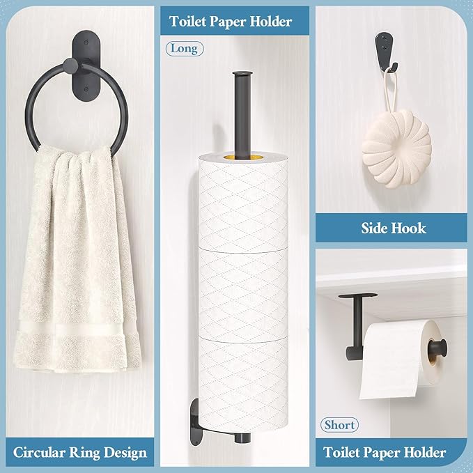Over The Toilet Storage Cabinet with Free-Standing Cabinet & Towel Holder, Bathroom Storage Cabinet with 4 Section Drawers, Adjustable Shelves & Paper Holder for Bathroom, Laundry Room, White