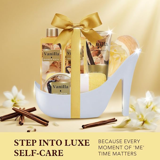 Spa Luxetique Gifts for Women High Heel Gift for Women 8pcs Spa Gift for Womens Warm Vanilla Comfort Birthday Gift for Womens Mom Grandma Sister Friend Valentines Day Gifts for Her