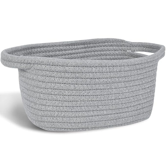 ABenkle Small Storage Basket, Mini Basket, Cute Tiny Cotton Rope Woven Baskets, Shelf Storage, Boho Decorative Toy Storage Bin Gift Baskets