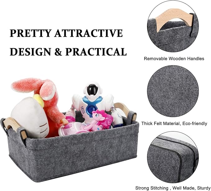Small Baskets Small Storage Baskets Bin Narrow Storage Basket for Towels Dog Cat Toys Clothes Blankets Office Supplies Dippers Baby Toys Storage Basket Light Gray