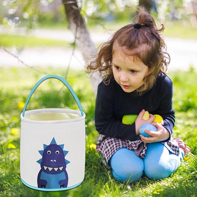 Leesgel Easter Gifts Baskets, Dinosaur Easter Basket for Kids, Easter's Egg Hunt Baskets with Handle Easter's Buckets Easter's Party Supplies Easter Basket Essentials Gifts Bags Toys