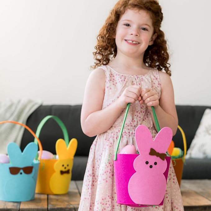 Animal Adventure | Peeps | 7” Collectible Pink Bunny Felt Basket