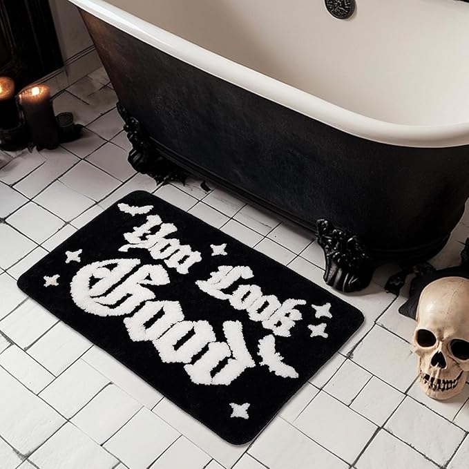 Halloween Rug Your Look Good Gothic Bathroom Rug Halloween Bath Mat Spooky Bathroom Mat Floor Doormats Rugs 17 x 27 Inch for Tub Home Living Room