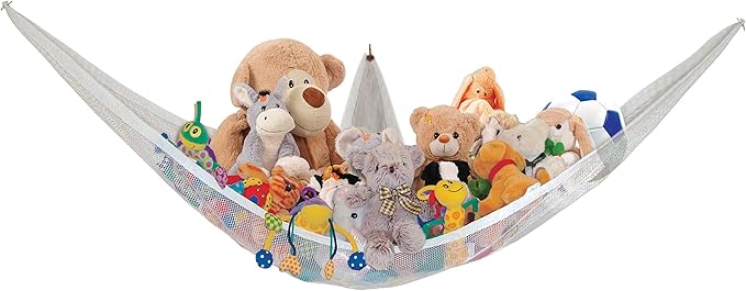Plush Stuffed Animal Net Hammock -Corner Organizer and Toy Holder - Extra Large Hanging Storage for Kids Bedroom (Pack of 2)