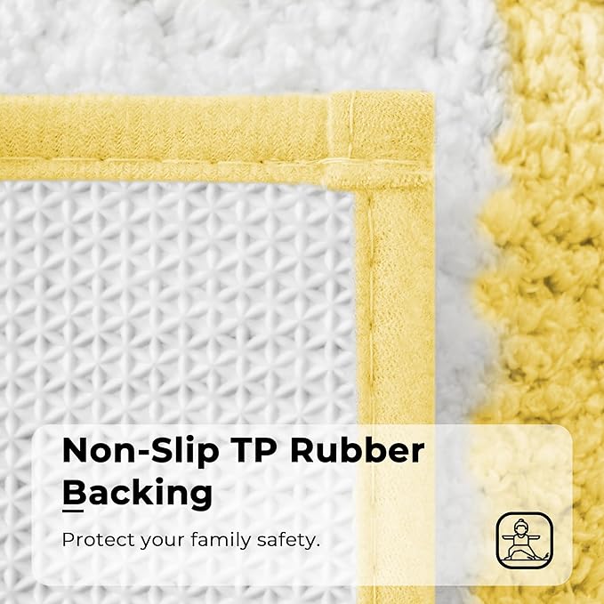 GRANNY SAYS Microfiber Bathroom Rugs Non Slip Washable, Water Absorbent Bathroom Mats for Tub, Soft Bath Mats for Bath Floor & Shower, Bath Rug, 20" x 32", Yellow