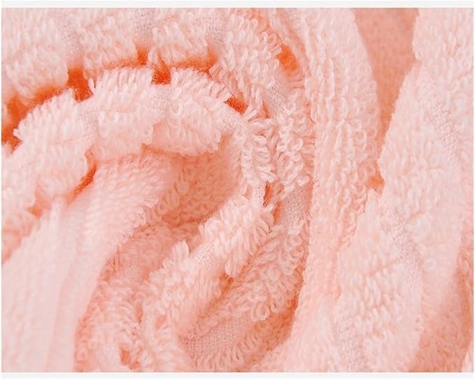 3-Piece Pure Cotton Towel Set, Thick and Soft, Absorbent for Bath and Face, Minimal Shedding, (Pink)