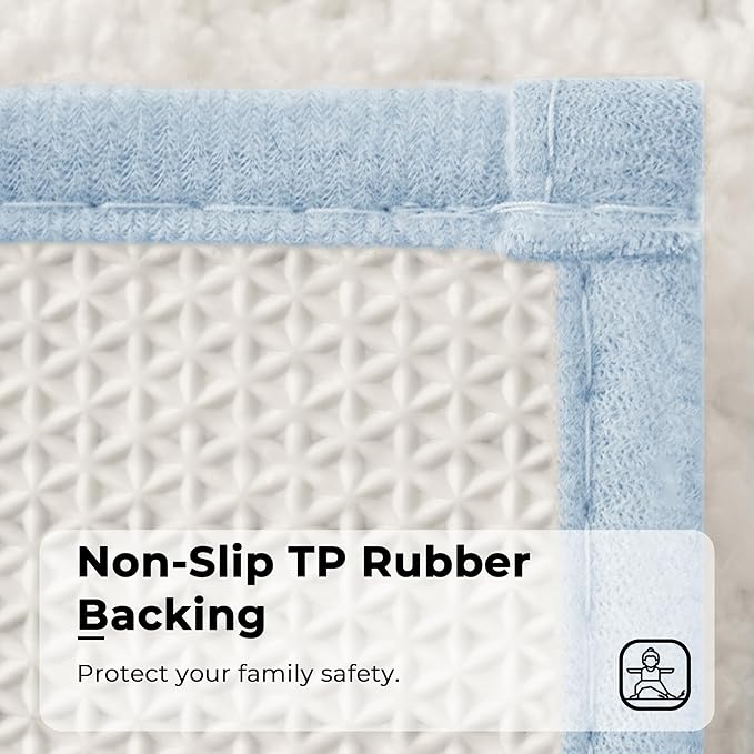 GRANNY SAYS Microfiber Bathroom Rugs Non Slip Washable, Water Absorbent Bathroom Mats for Tub, Soft Bath Mats for Bath Floor & Shower, Bath Rug, 20" x 32", Baby Blue