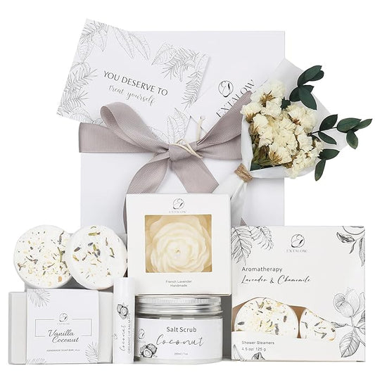 Spa Gifts for Women Bath and Body Gift Basket Valentines Day Gifts Coconut Lavender Home Spa Set Self Care Gift for Mom Sister Her Wife Birthday Gifts Spa Kit Care Package Thank You Gift