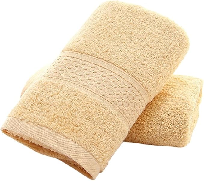 3 Pack Cotton Towels, Soft & Absorbent Bath and Face Towels, Long Staple Cotton(Yellow)