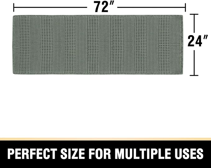 H.VERSAILTEX Upgraded Waffle Runner Rug Super Absorbent Bathroom Mat Non Slip Bath Rug for Bathroom Floor Machine Washable Dry Fast, 24" x 72", Lichen