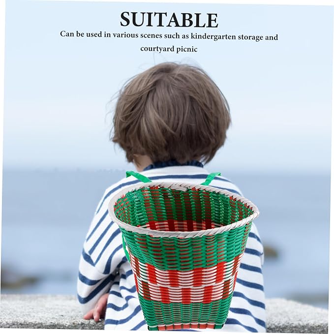 GANAZONO Decorative Woven Dance Props Backpack for Boys and Girls Storage Basket Toy Storage Playroom Must-haves