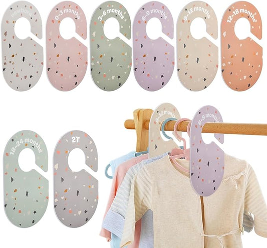8pcs Baby Closet Divider for Closet Baby Wardrobe Organizer Nursery Hanger Month Dividers for Clothing Organizer Size Separators for Newborn to 2T(Color:Color)