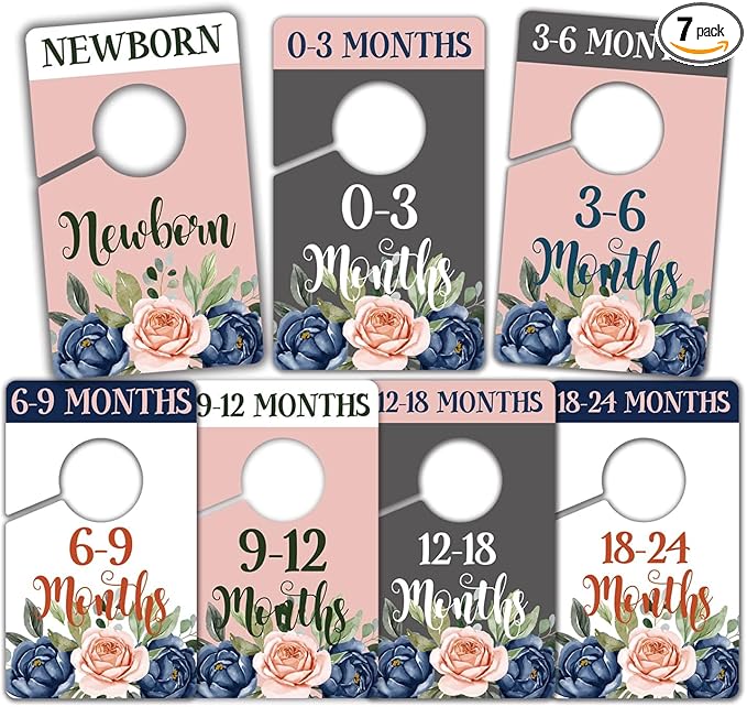 Baby Closet Size Dividers, Clothing Age Organizers for Nursery Organization, Newborn Essentials