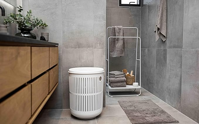 Zone Denmark Laundry Basket - Elevate Your Laundry Routine with Style and Functionality, Olive Green 16.14x16.14x21.65 inches