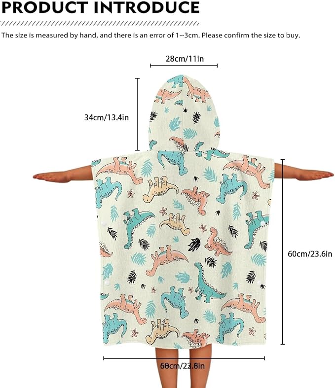 Hooded Bath Towels for Boy Girl Shower Beach Pool Mori Dinosaurs Large Towel Wrap Ultra Absorbent Toddlers Shower Decorations for Babies Toddler Infant