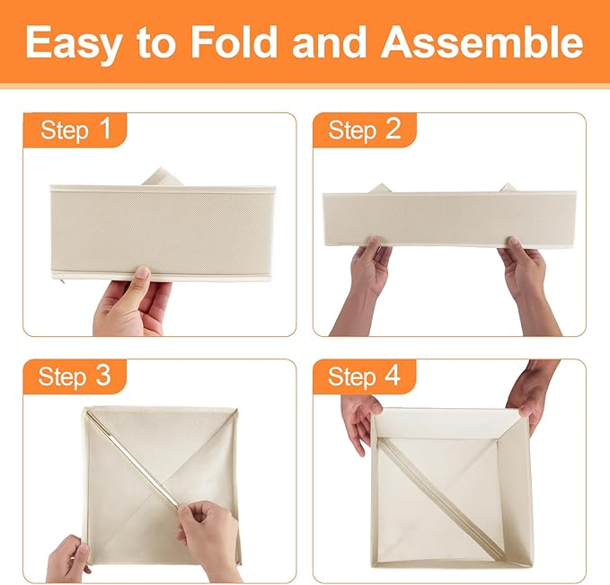 Dorisun Drawer Organizer Clothes 12 Pack, Dresser Closet Organizers For Baby Clothes Underwear, Sock Beige