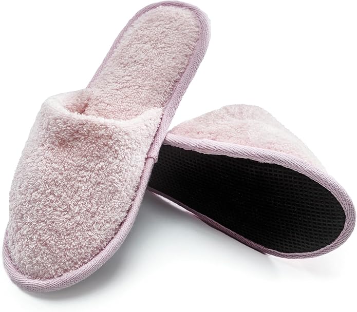 ESKYMODE Womens Cotton Bath Slippers, Terry Cloth Spa Slippers for Women